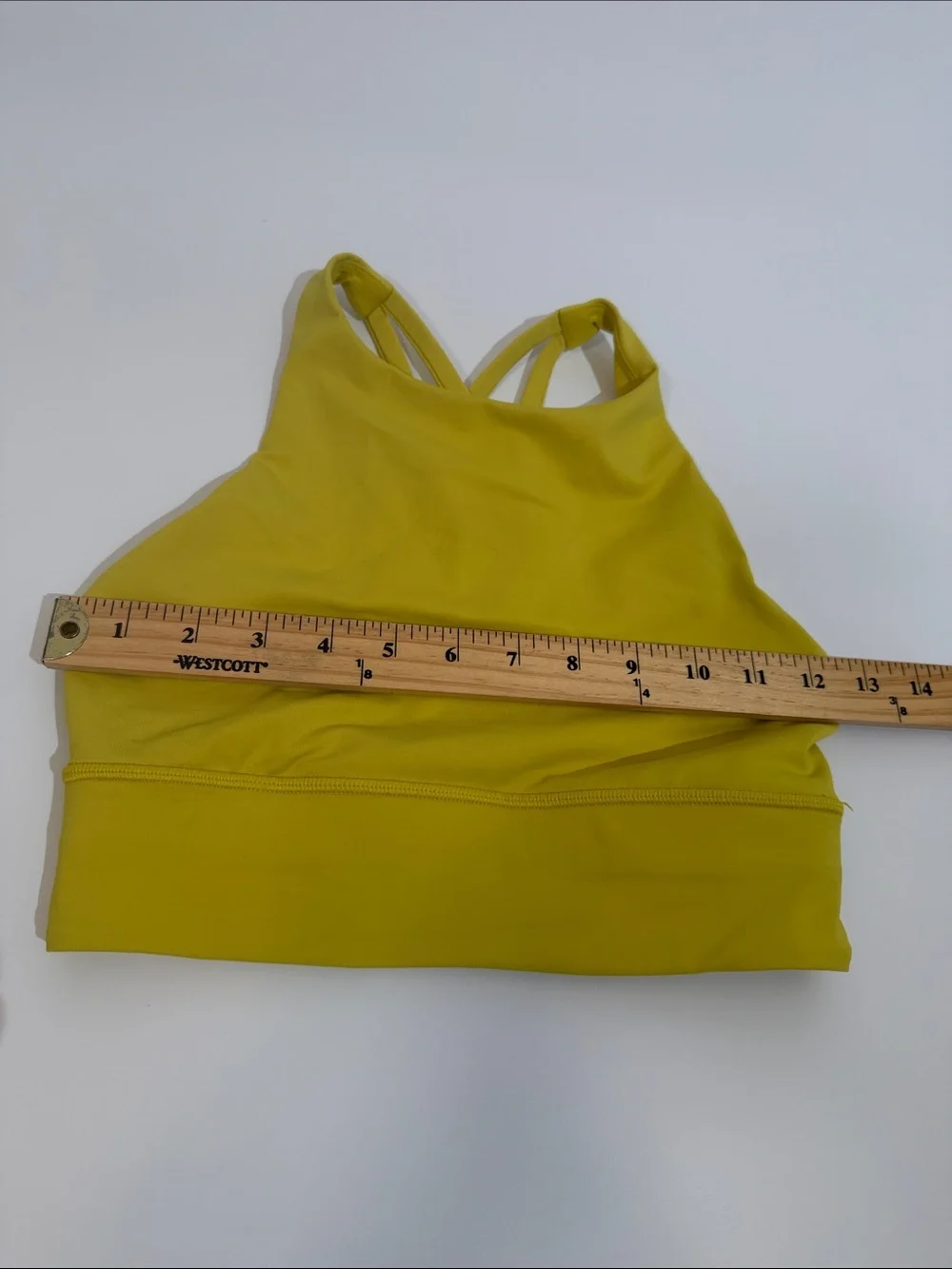 Lululemon Sports Bra Size 4 High Neck Cross Back Citron Yellow Color